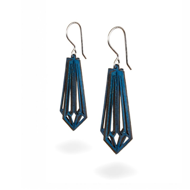 Crystal 3D earrings blue / Kristalli 3D korvakorut sininen